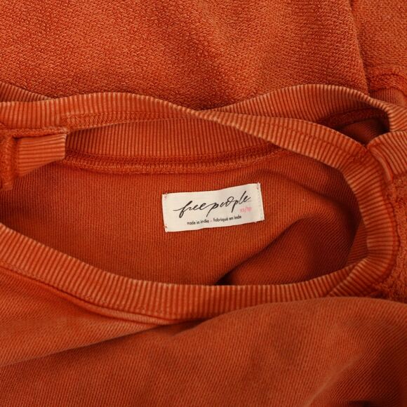 Free People Midnight Drift Pullover Sweatshirt Top Cotton Cutout XS New 283727 - Picture 8 of 8